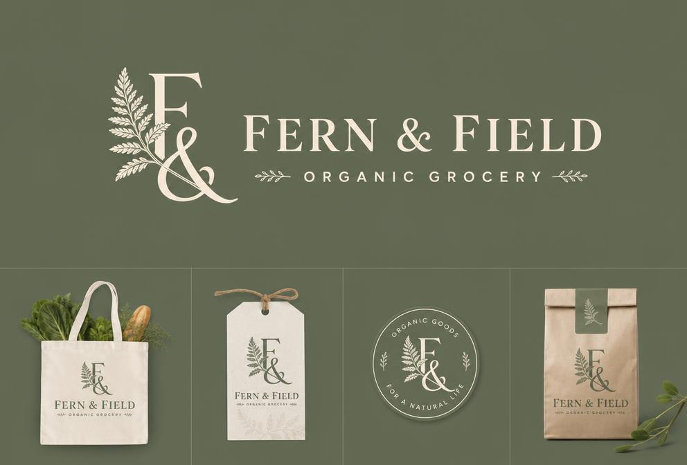 Fern & Field, Organic grocery wordmark