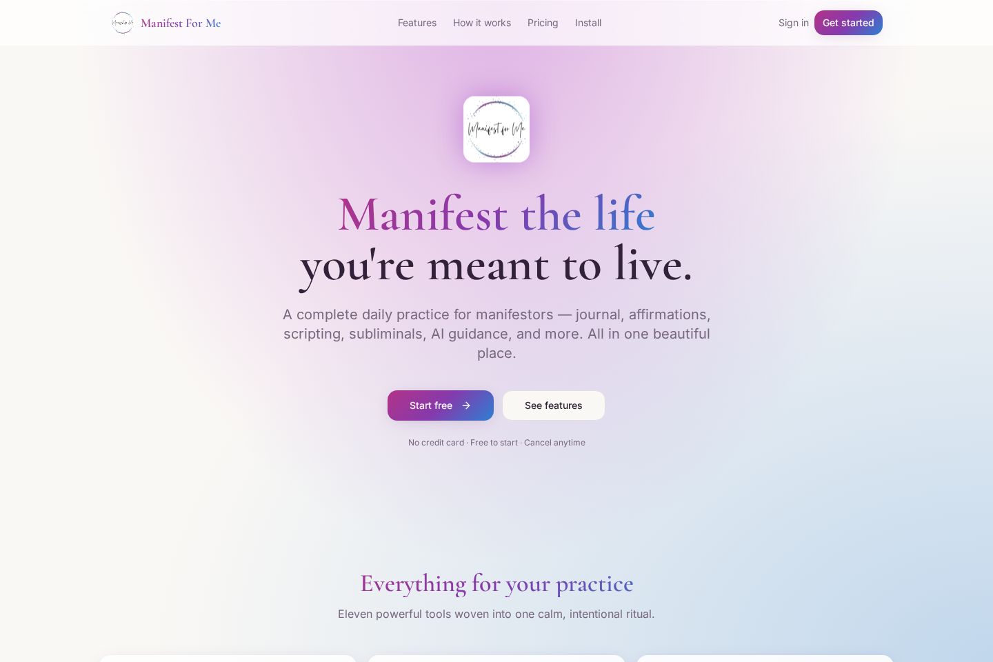 Manifest For Me, manifestforme.com · coaching & mindset