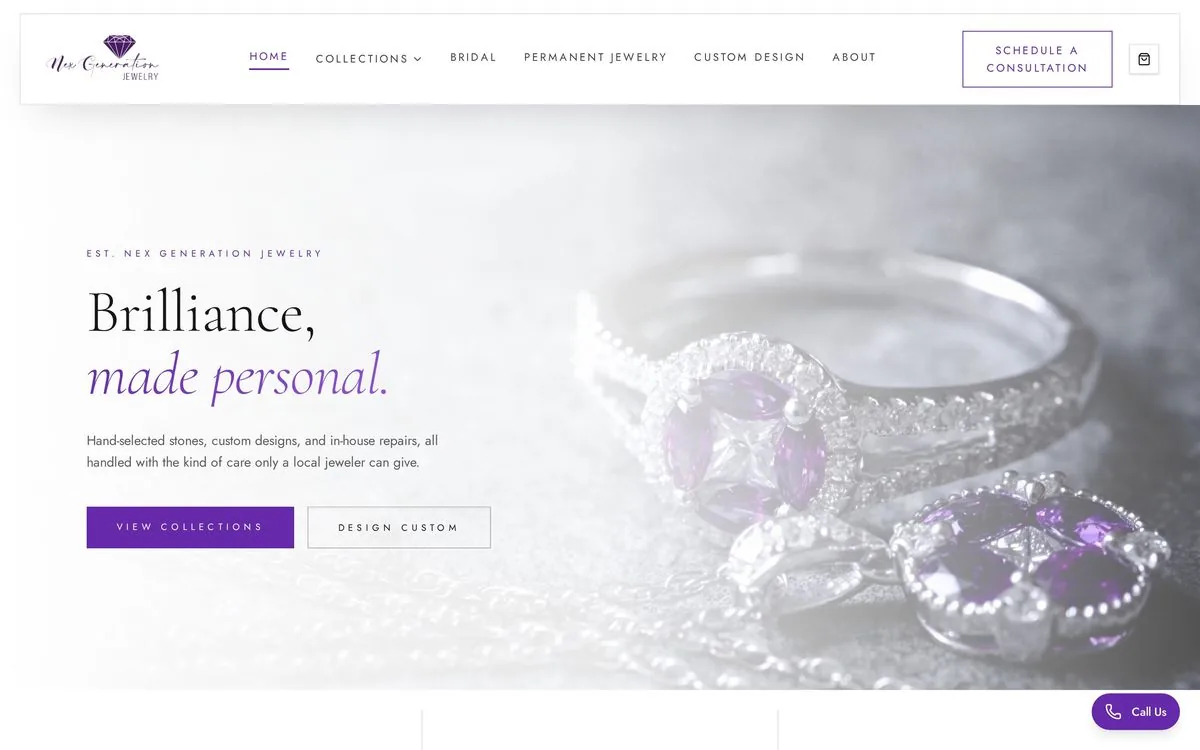 NexGeneration Jewelry website design by Build Theory