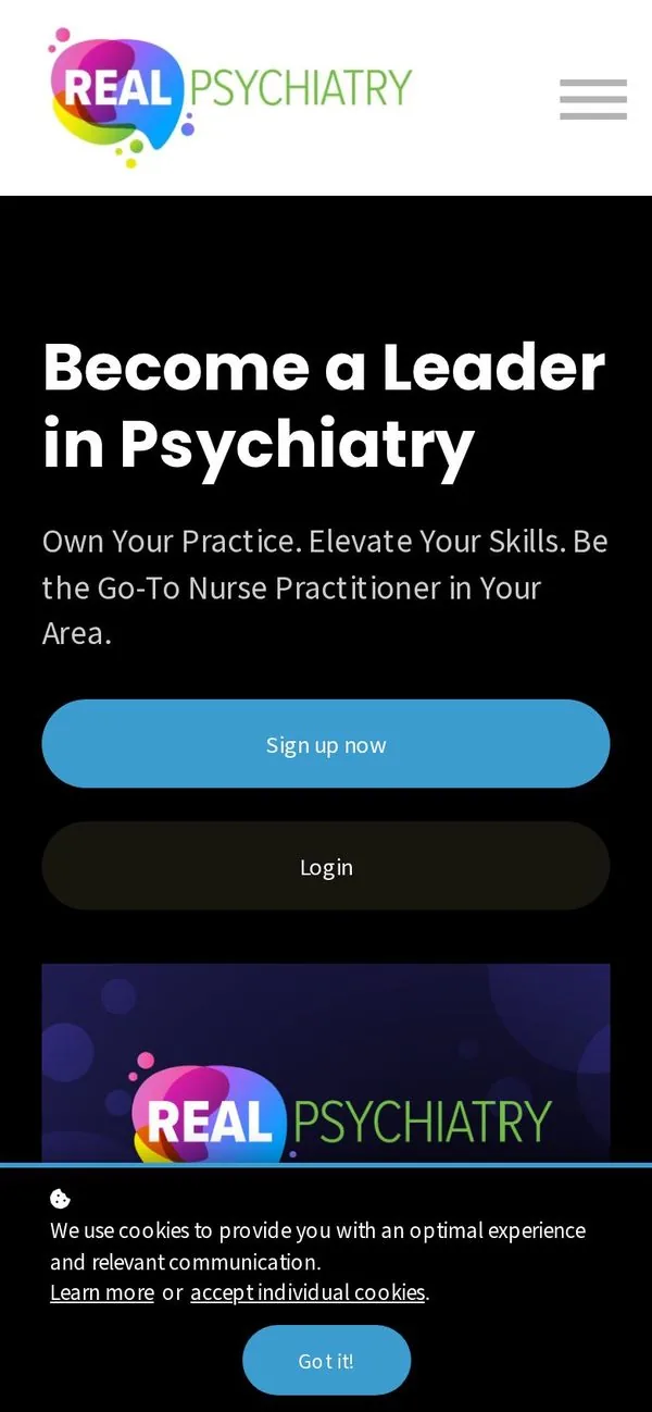 Real Psychiatry Now website design by Build Theory