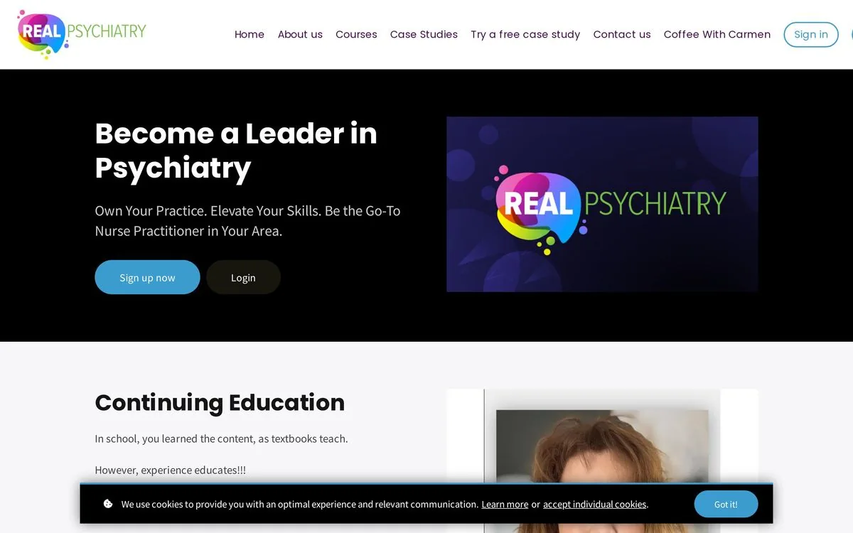 Real Psychiatry Now website design by Build Theory
